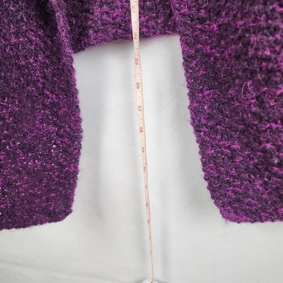 Eileen Fisher Purple Marled Wool/Mohair Knit Open Front Cardigan SIZE Medium - Picture 6 of 6